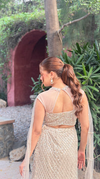 Luxury Fish Cut Lehenga with Zarkan & Sequin Handwork Blouse