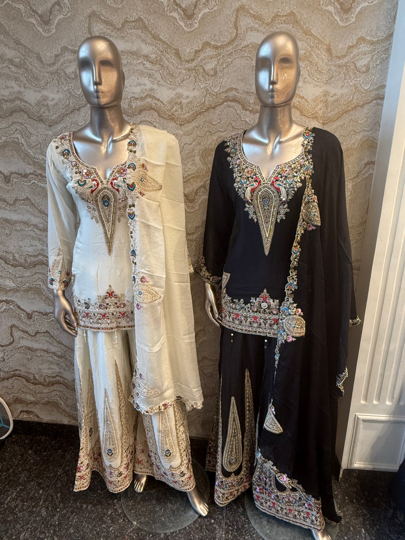 Designer Suit with Dori Work, Sequin & Thread Embroidery
