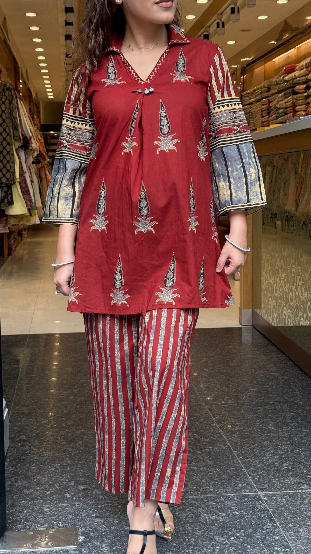 Women’s Premium Linen Co-Ord Set with Appliqué Work | Elegant Two-Piece Coord Set | Sizes Up to 44