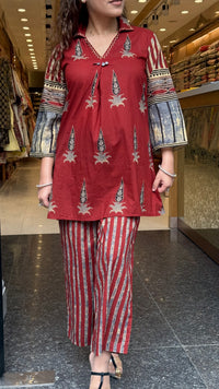 Women’s Premium Linen Co-Ord Set with Appliqué Work | Elegant Two-Piece Coord Set | Sizes Up to 44