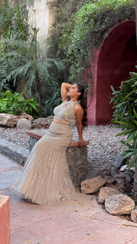 Luxury Fish Cut Lehenga with Zarkan & Sequin Handwork Blouse