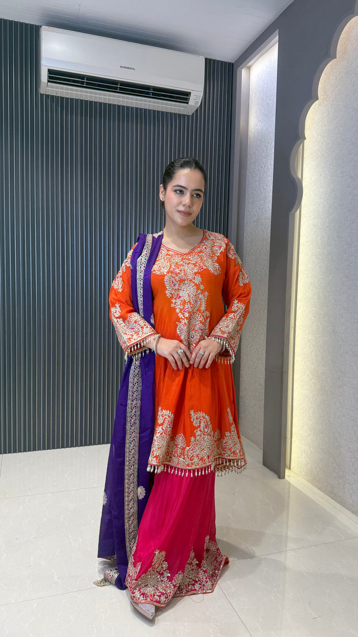 Chinon Dori Work Heavy Suit With Mirror & Sequin Detailing