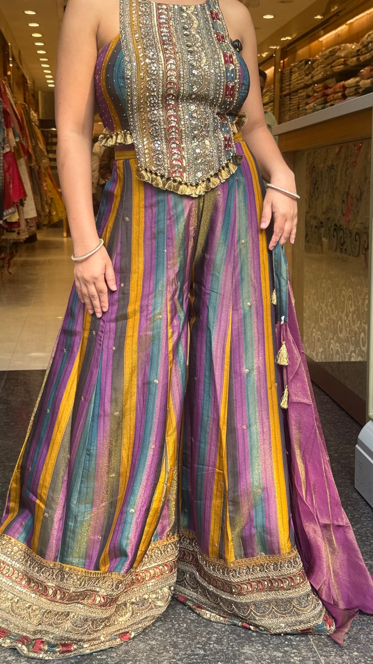 Shimmer Tissue Indo-Western Outfit | Sizes Up to 42
