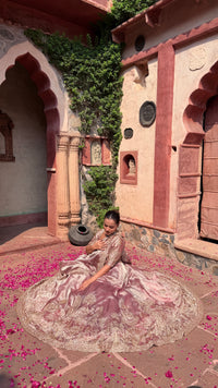 Shimmer Tissue Beads Work Designer Lehenga Set | Festive & Wedding Wear