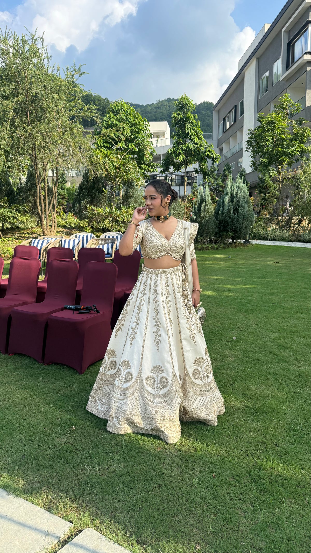 Pure Silk Handwork Lehenga with Embellished Blouse