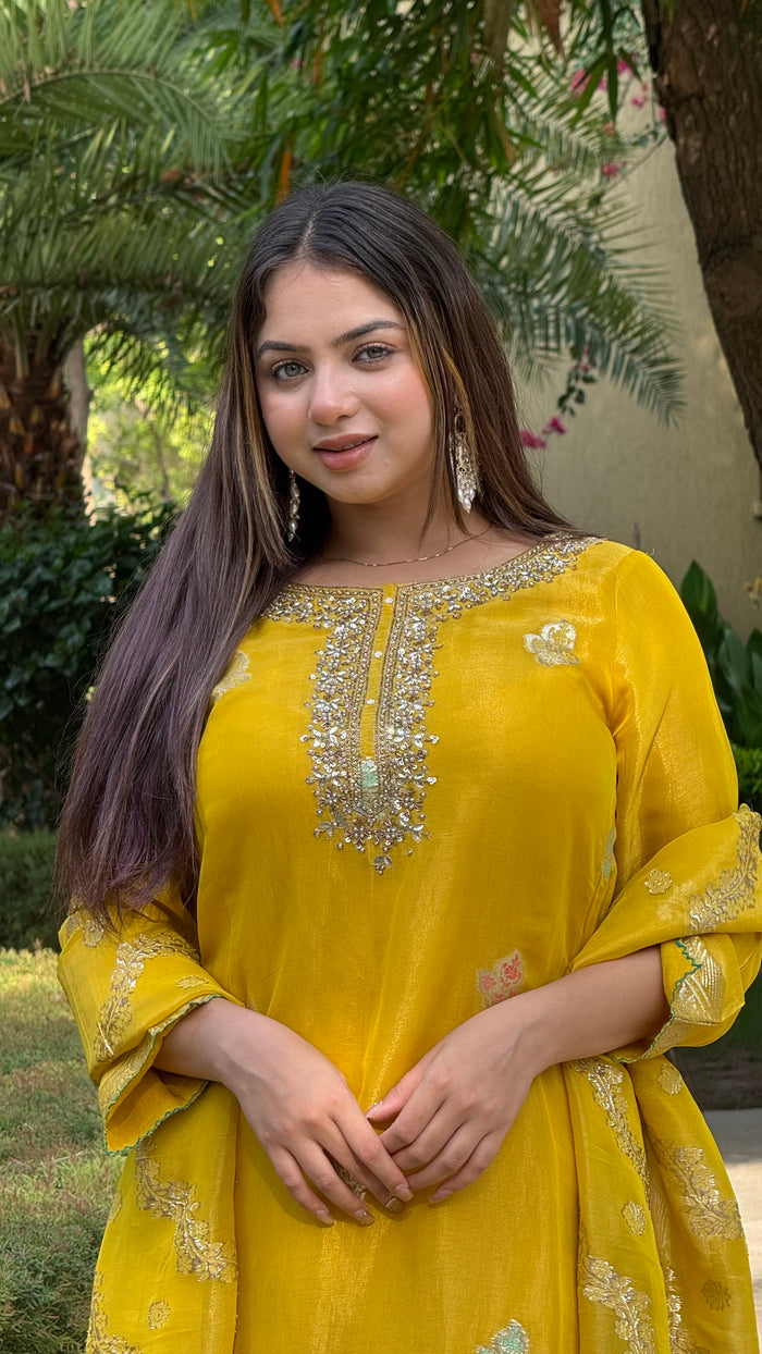 Banarasi Yellow Suit – Traditional Elegance with a Modern Touch