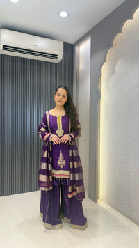 Premium Silk Suit Set with Sequin Handwork