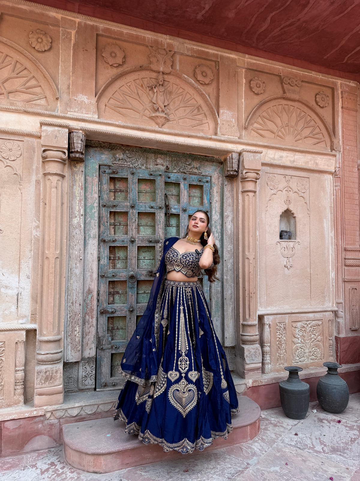 Tafta silk fabric | sequence and dori work
