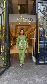 Women’s Premium Linen Co-Ord Set with Appliqué Work | Elegant Two-Piece Coord Set | Sizes Up to 44