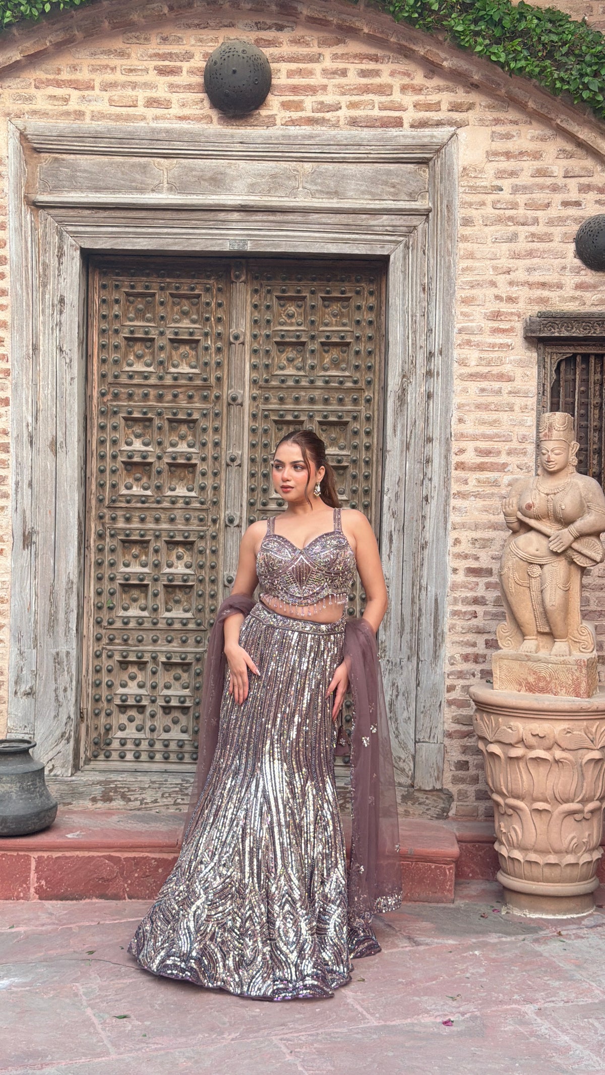 Elegant Sequence Work Fishcut Lehenga with Handwork Blouse