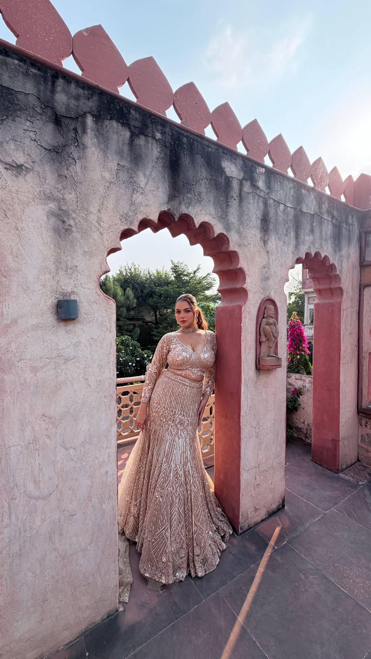 Fish-Cut Lehenga with cutdana, Pearls & Sequin Work | Designer Lehenga