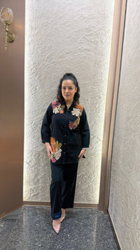 Linen Thread Embroidery Co-ord Set