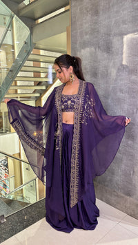 Elegant Indo-Western Set with Dabka, Sequin & Zardosi Work