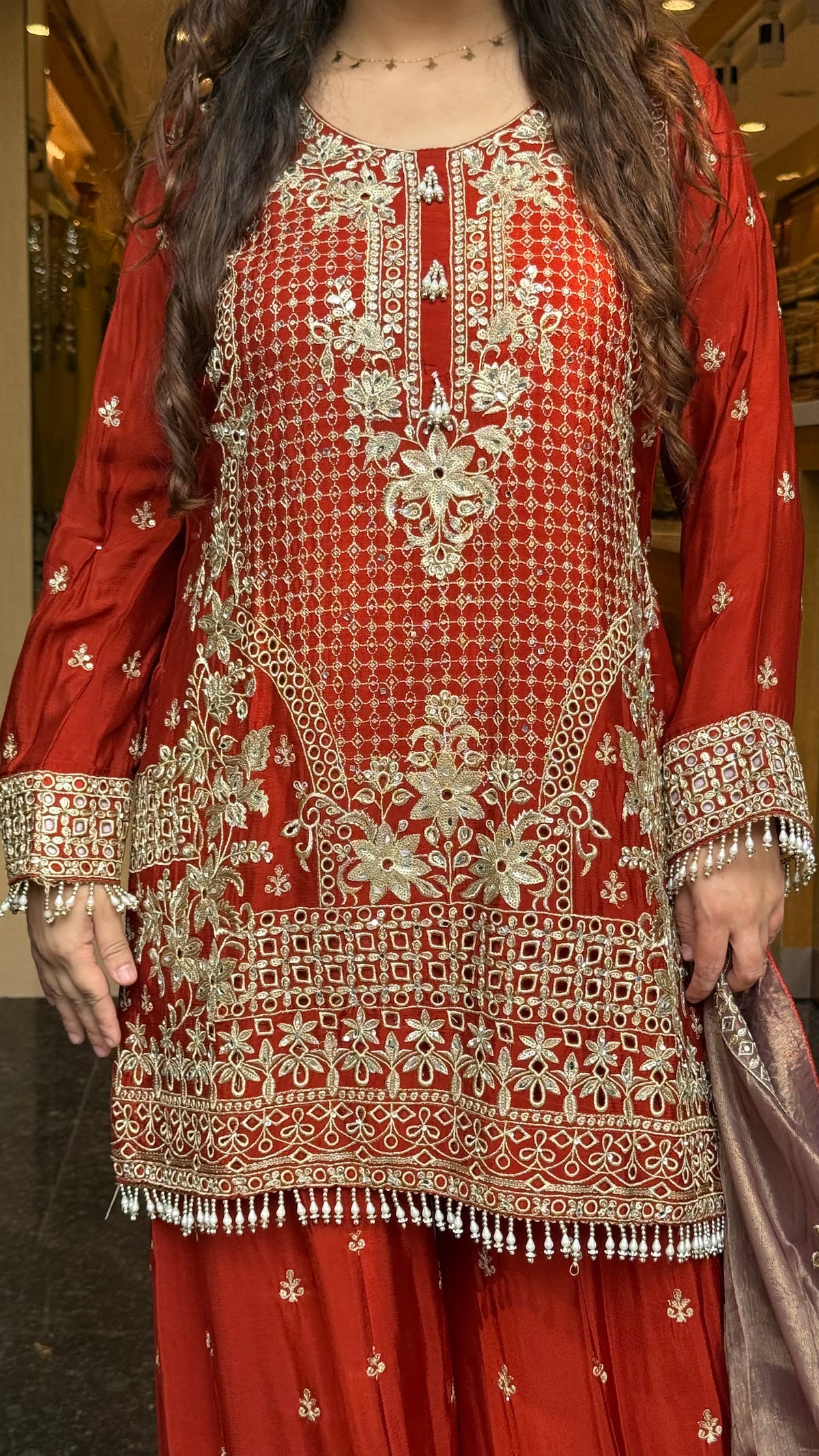Women’s Chinon Fabric Suit Set | Zari Work & Cutwork | Premium Ethnic Wear | Sizes Up to 46