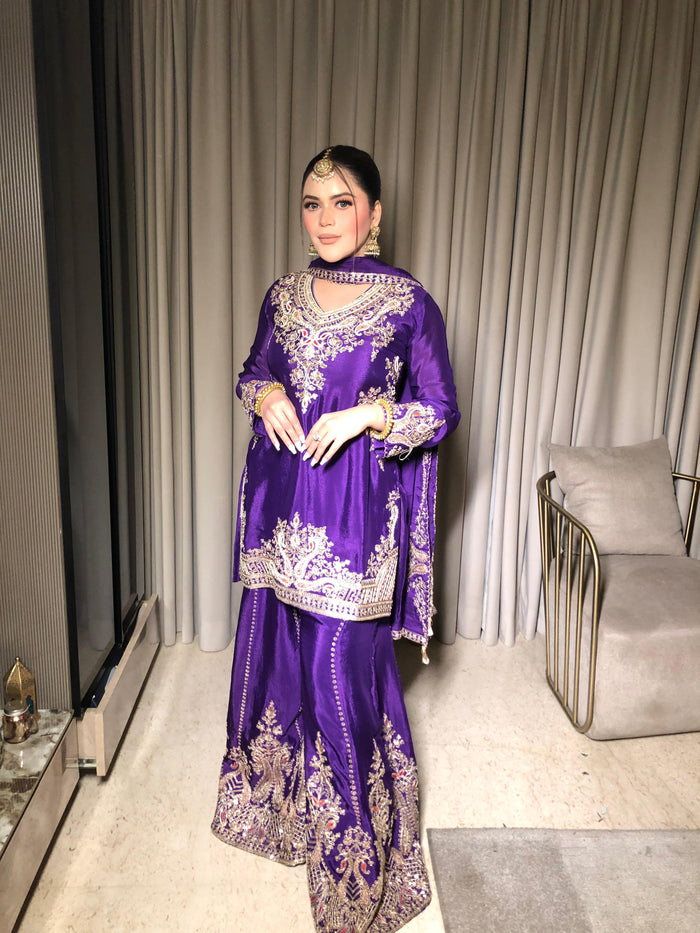 Sequence & Pearl Handwork Suit Set