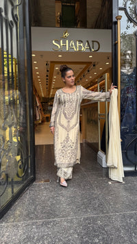Metallic Beads & Thread Embroidered Designer Suit Set | Premium Occasion Wear