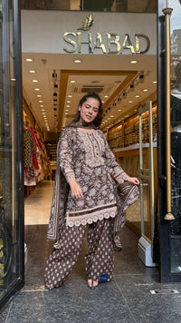 Budget-Friendly Printed Cotton Suit Set with Farshi Salwar & Lace Work | Women’s Ethnic Wear