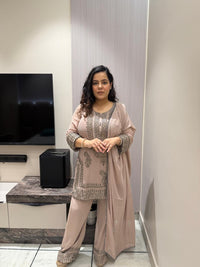 Georgette Handcrafted Suit with Beads Work – Upto Size 46