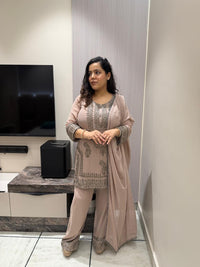 Georgette Handcrafted Suit with Beads Work – Upto Size 46