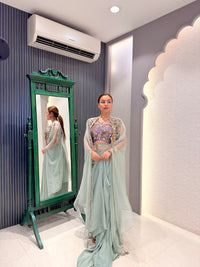 Work Sequence & Dabka Pearl Indo-Western Set