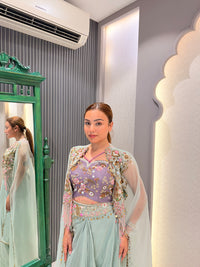 Work Sequence & Dabka Pearl Indo-Western Set