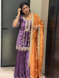 Velvet Sheet Work Suit – Premium Heavywork | Party & Wedding Edit