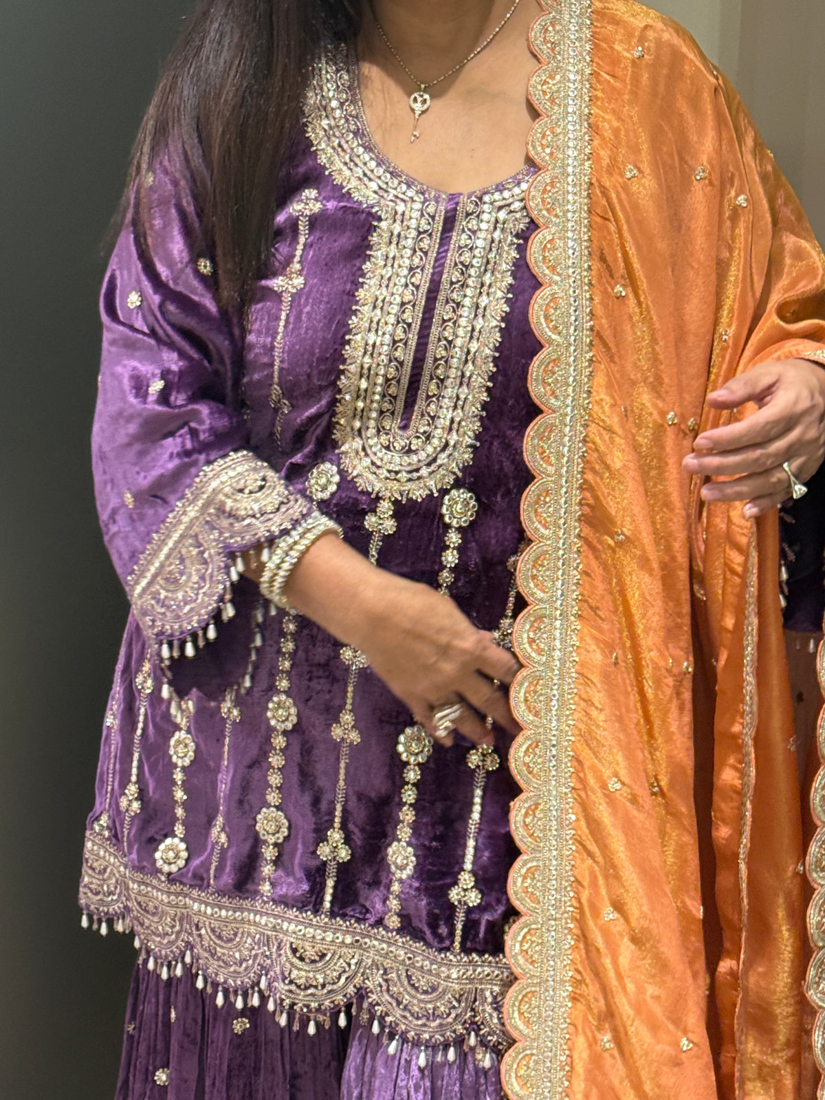 Velvet Sheet Work Suit – Premium Heavywork | Party & Wedding Edit