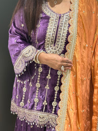 Velvet Sheet Work Suit – Premium Heavywork | Party & Wedding Edit