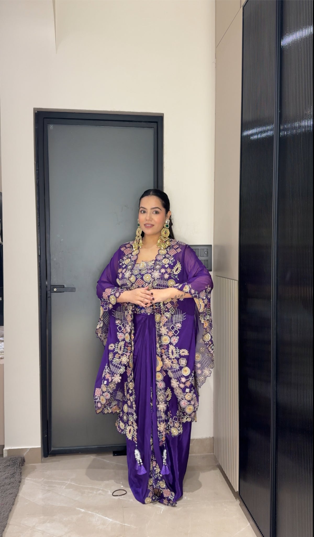 Thread Embroidered Indowestern Set – Elegant Fusion Wear