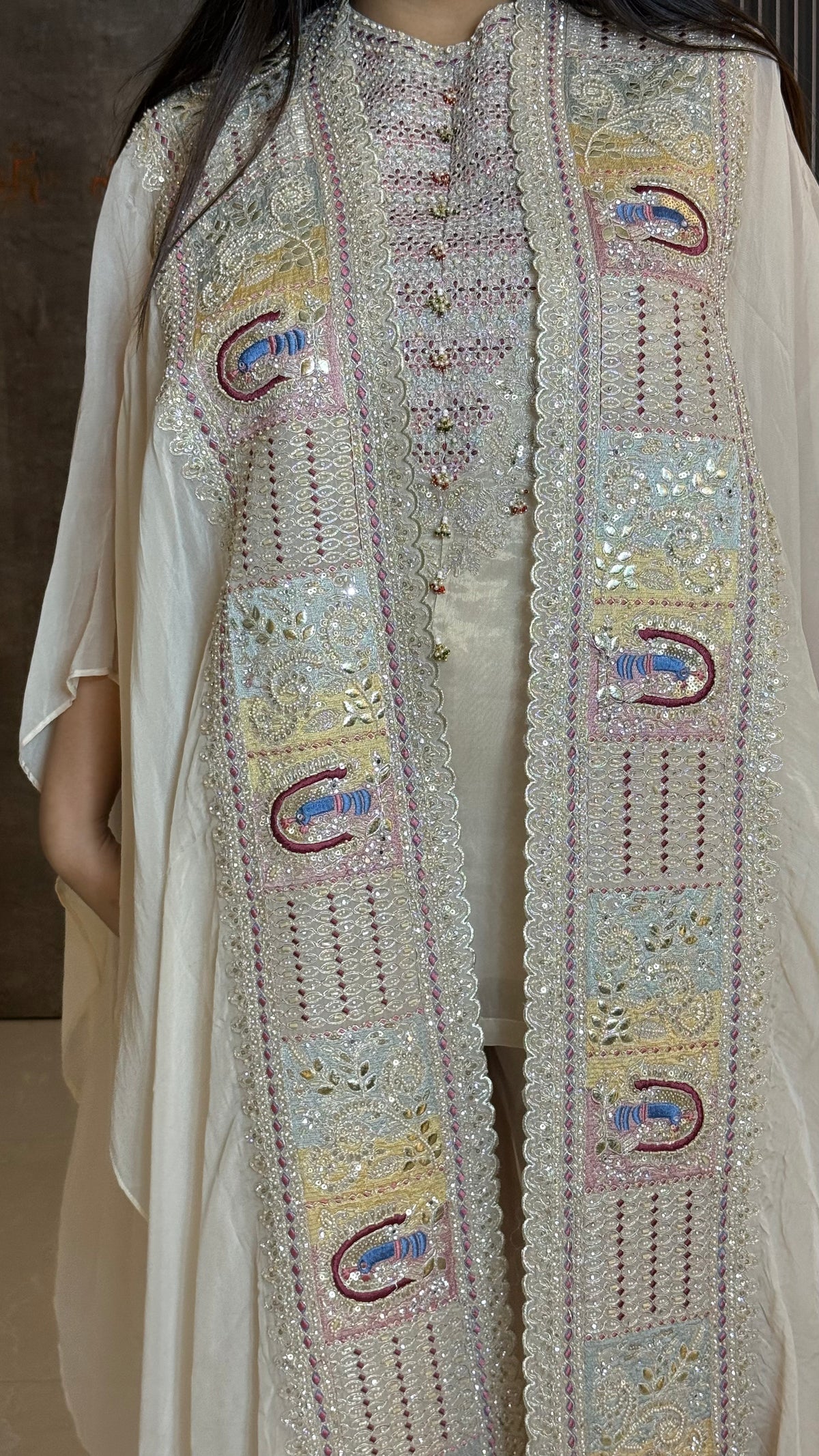 Embroidered Cape Indo-Western Set
