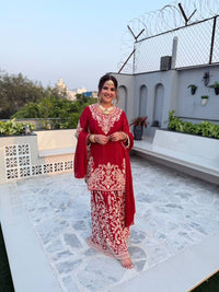 Beads Work Pure Chinon Suit – Elegant Festive Wear (Upto Size 46)