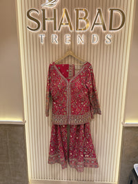 Elegant Zari Work Short Jacket & Plazo Set