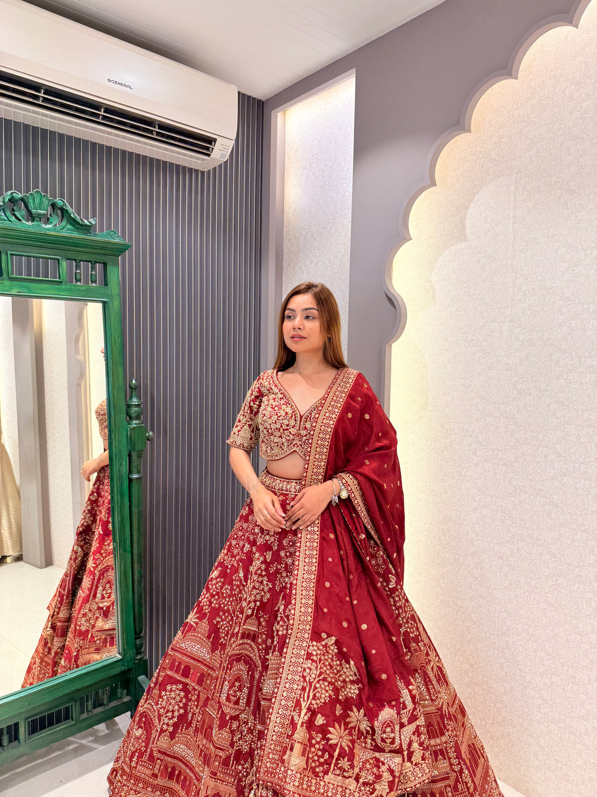Pure Khadi Silk Lehenga with Handworked Blouse & Dori Detailing