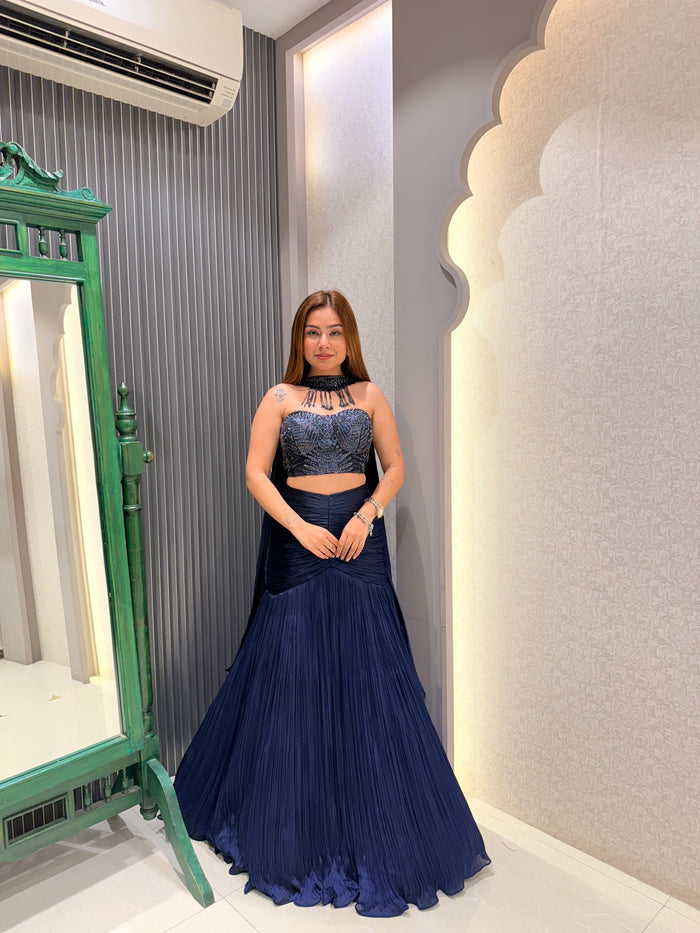 Fish Cut Lehenga Set with Handworked Blouse