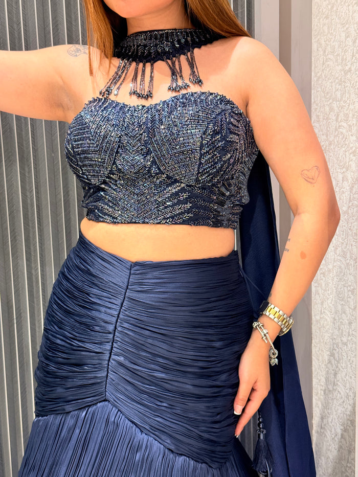 Fish Cut Lehenga Set with Handworked Blouse