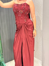 Drape Saree Set with Corset Handwork Blouse & Crepe Bottom