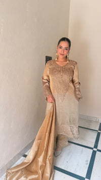 Shimmer Silk Suit with Elegant Beads Work