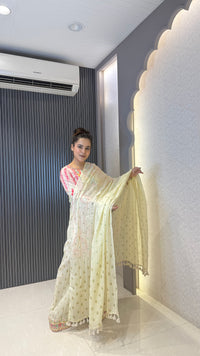 Budget Friendly Printed Sharara Suit Set with Mirror Work