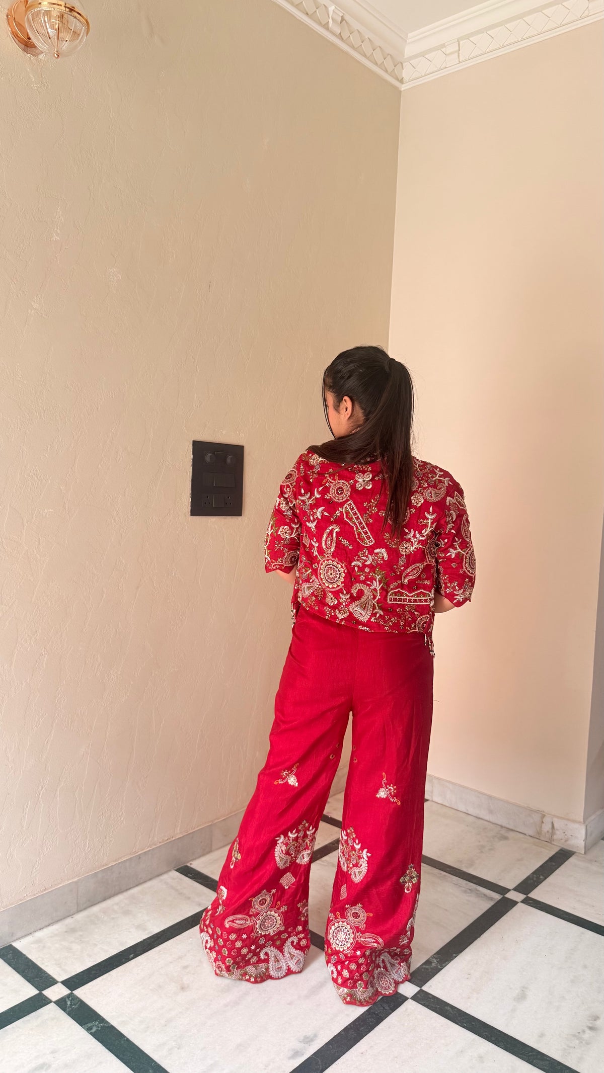 Designer Indo-Western with Sequin, Pearl & Dabka Thread Embroidery