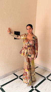 Banarasi Weave Indo-Western with Mirror, Pearl & Swarovski Work