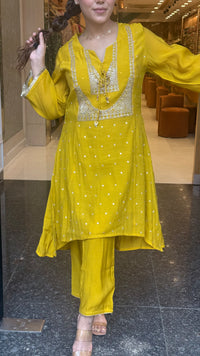 Mul Chanderi Co-Ord Set with Badla & Sequin Work