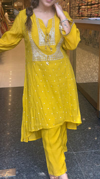 Mul Chanderi Co-Ord Set with Badla & Sequin Work