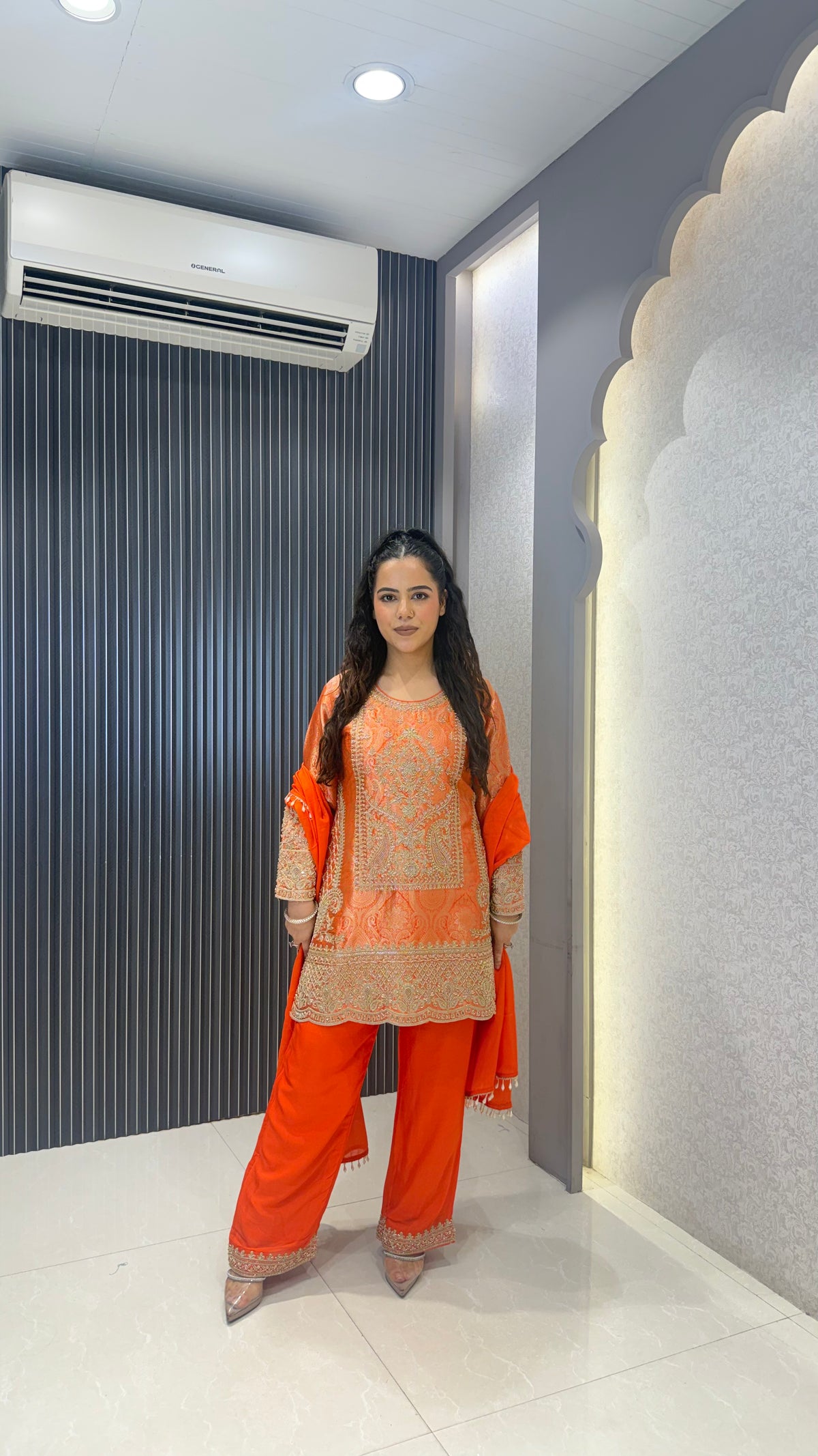 Premium Brocade Suit Set with Beads Handwork