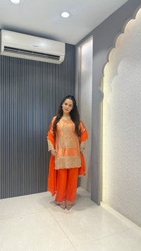 Premium Brocade Suit Set with Beads Handwork