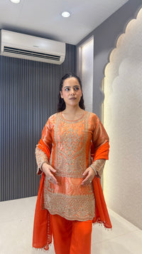 Premium Brocade Suit Set with Beads Handwork