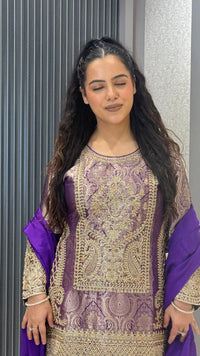 Premium Brocade Suit Set with Beads Handwork