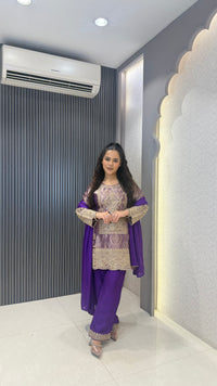 Premium Brocade Suit Set with Beads Handwork
