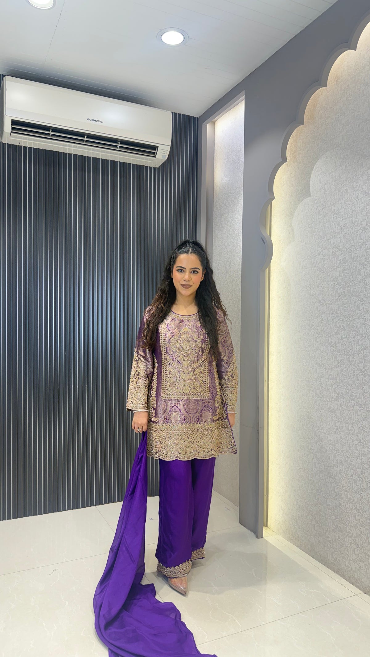 Premium Brocade Suit Set with Beads Handwork
