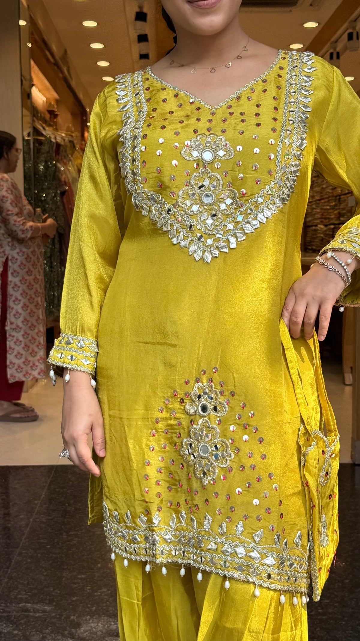 Shimmer Tissue Co-Ord Set with Gotta & Mirror Work Detailing