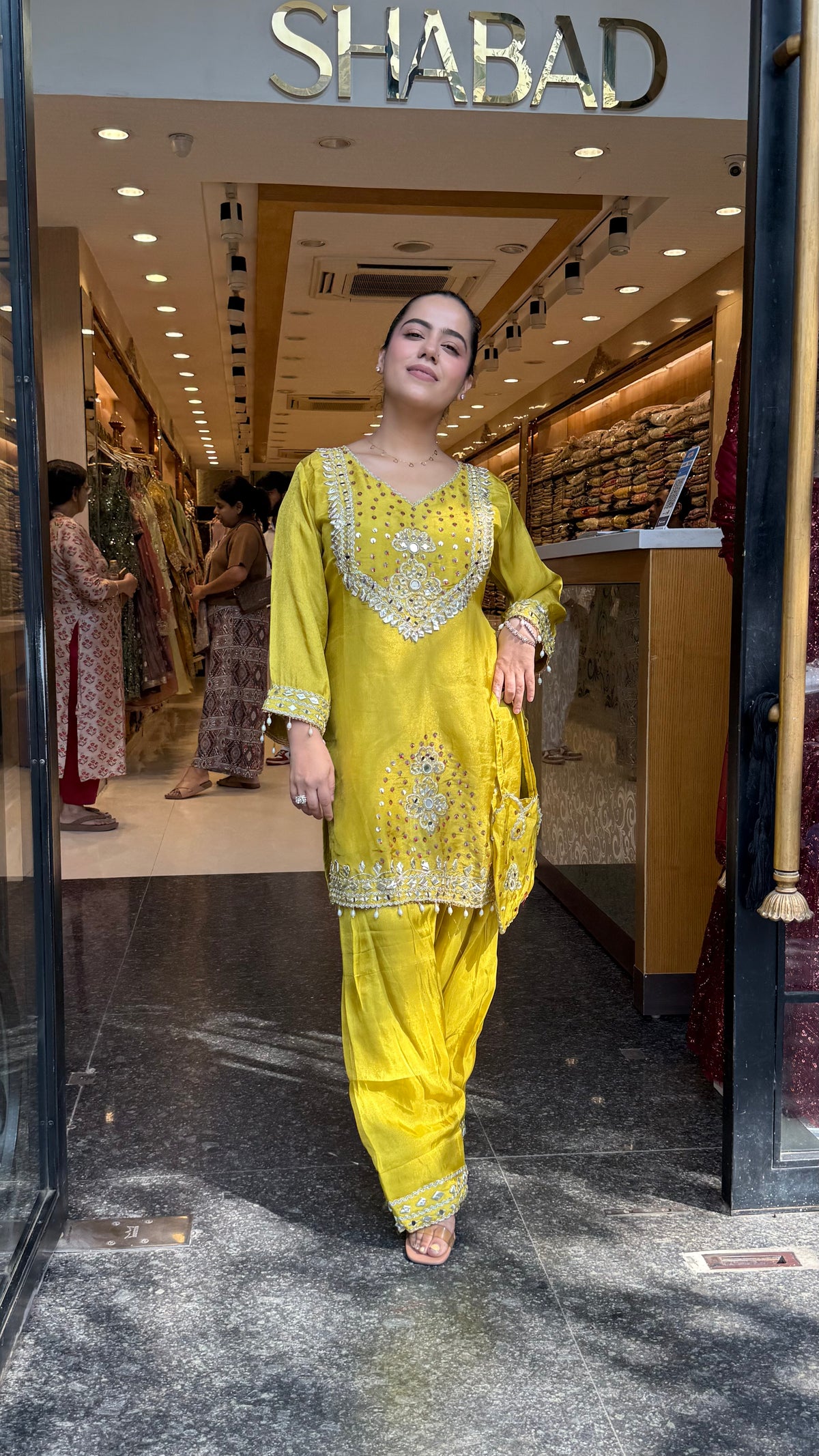 Shimmer Tissue Co-Ord Set with Gotta & Mirror Work Detailing